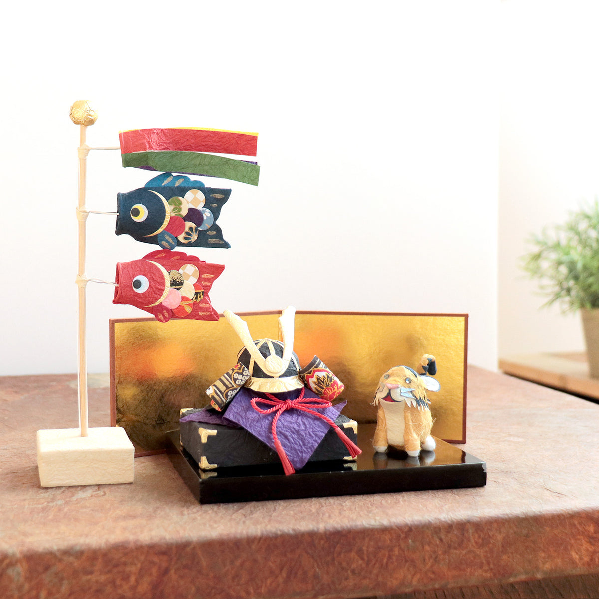 五月飾り（兜、張子の虎、初音飾り）3点まとめて