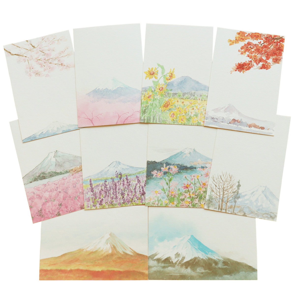 【めでたや】季節の絵はがき　四季の富士山セット　10枚入