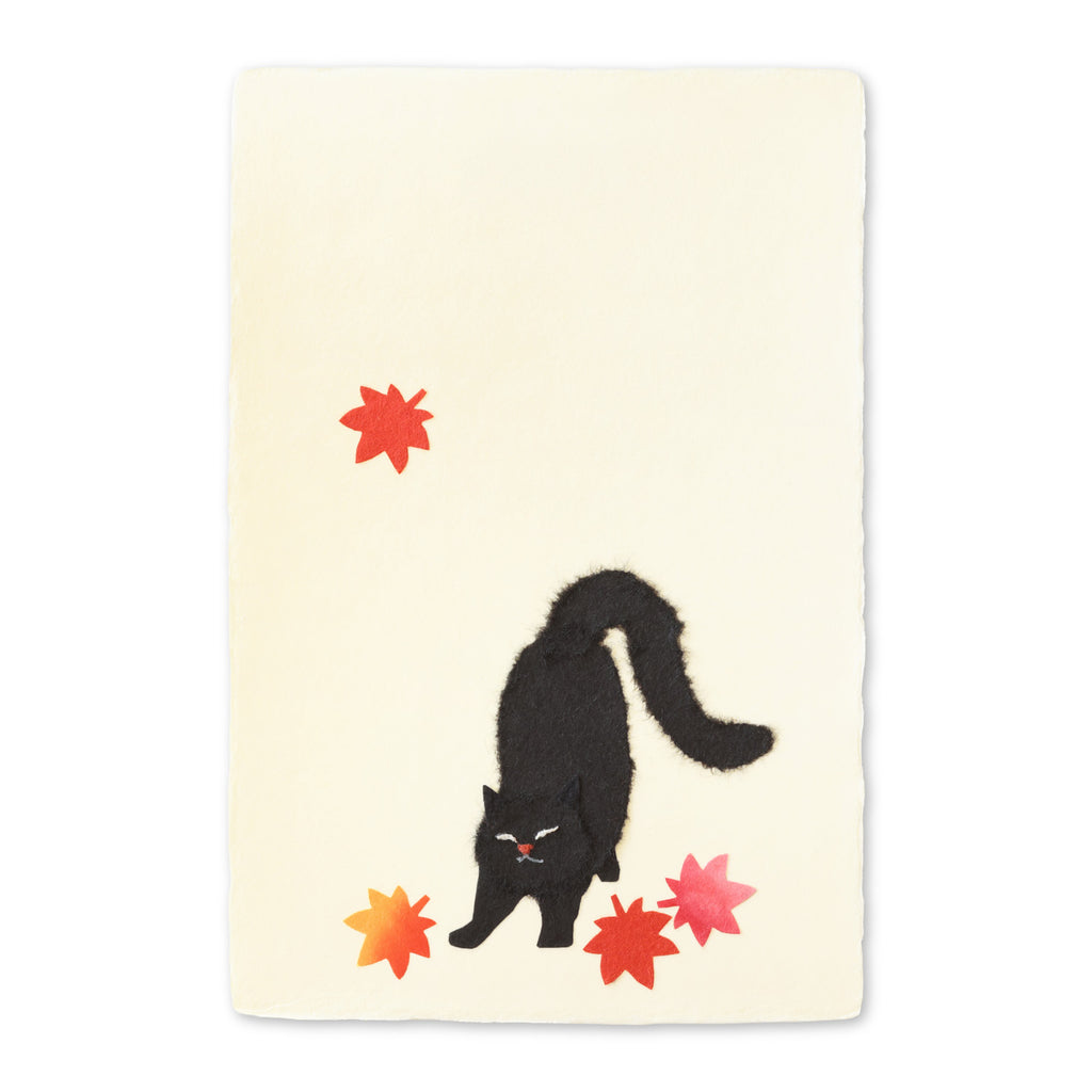 めでたや】ちぎり絵はがき 秋 黒猫 のび A – めでたやオンラインショップ