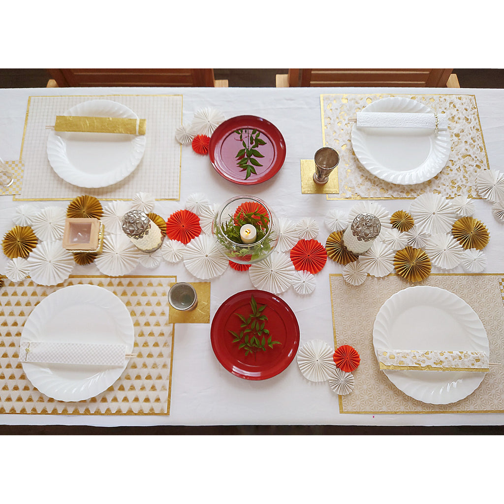 PLACE MAT 麻の葉×金 お正月テーブルイメージ