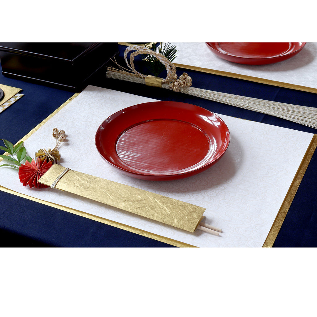 箸包み　金×水引帯　１膳