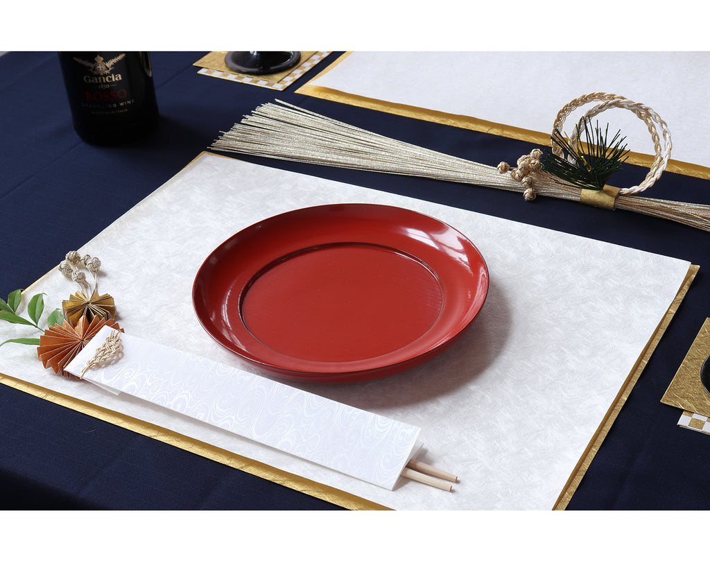 PLACE MAT 白雲竜×金 お正月テーブルイメージ