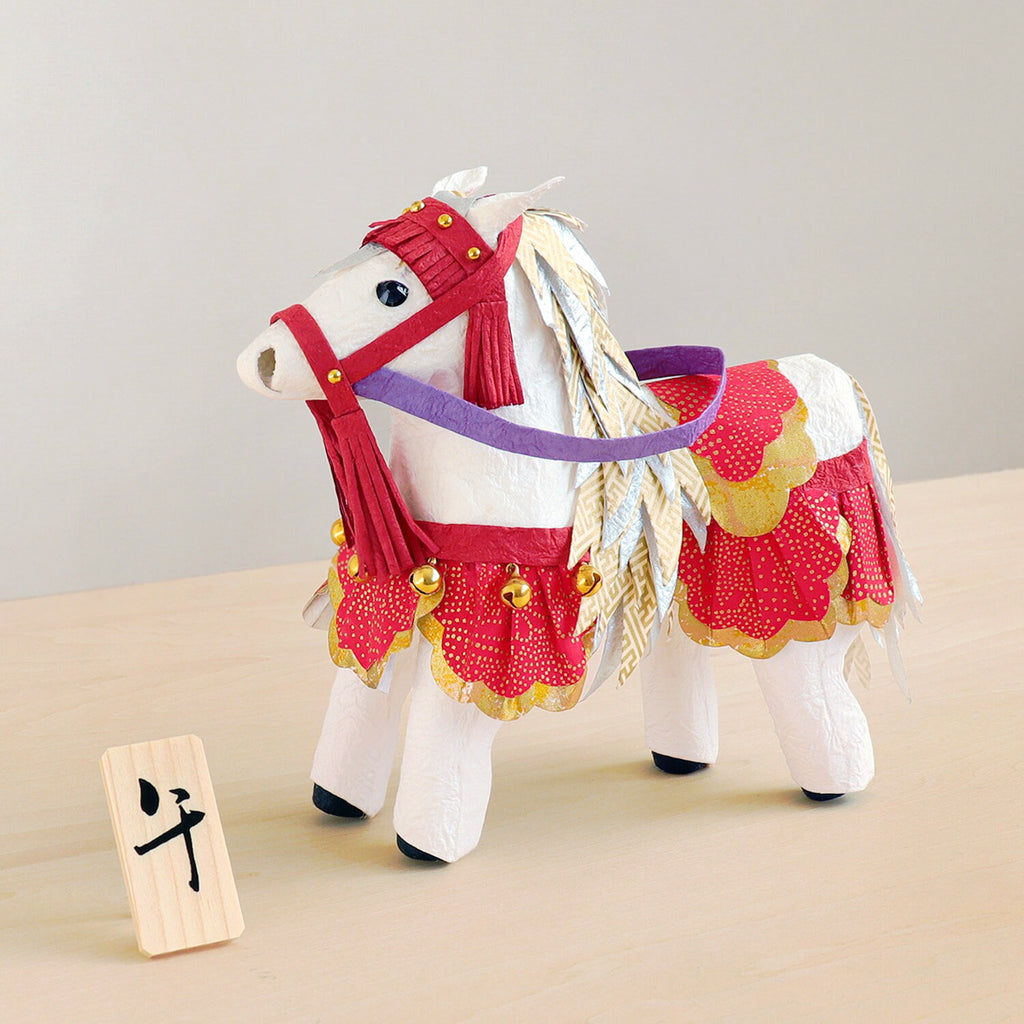 吉祥午（木札付き）｜めでたや｜和紙のお正月干支飾り