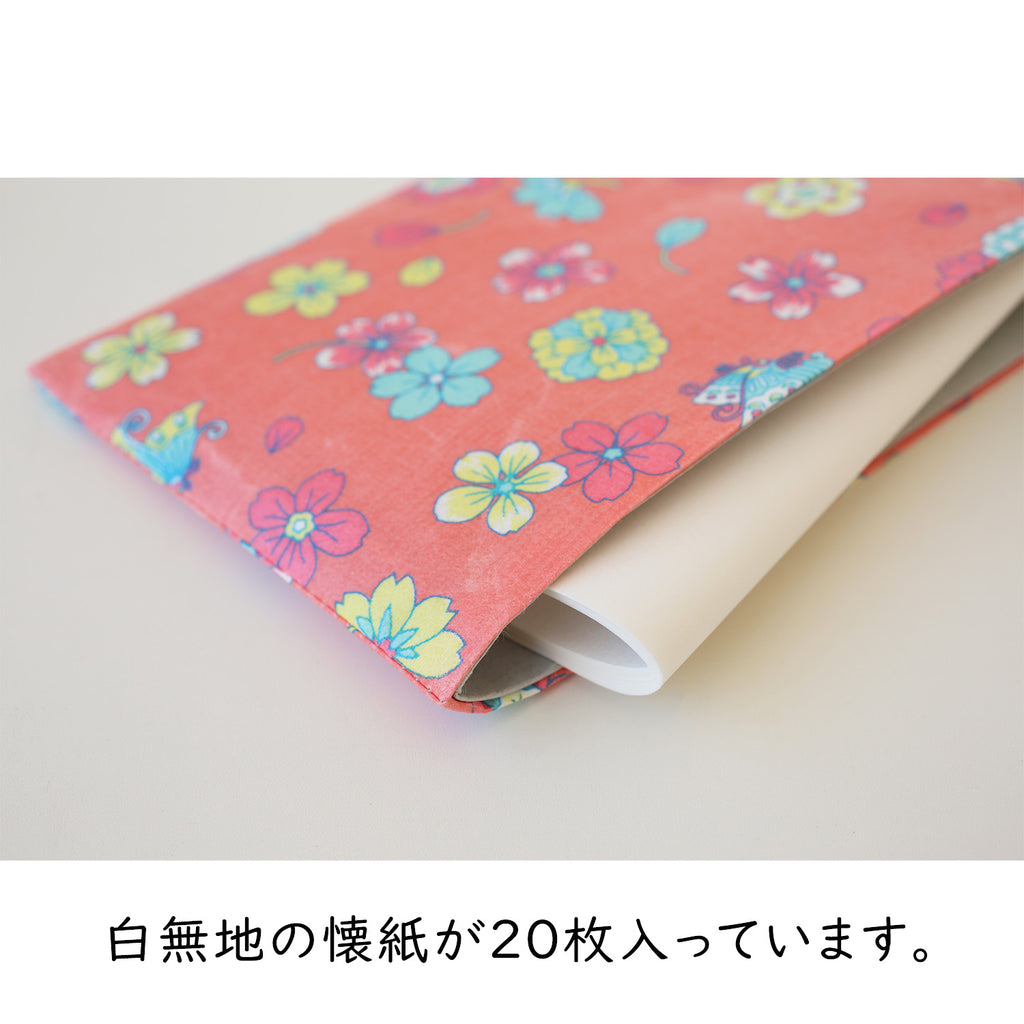 MEDETAYA craft YUZEN｜蝶と花柄 和紙 友禅の懐紙入れ｜ソフトナオロン