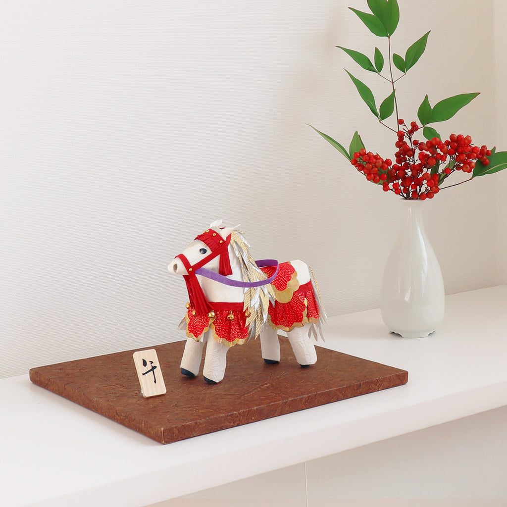 吉祥午（木札付き）｜めでたや｜和紙のお正月干支飾り