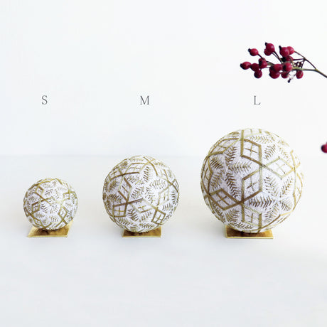 temari　手毬　金×白
