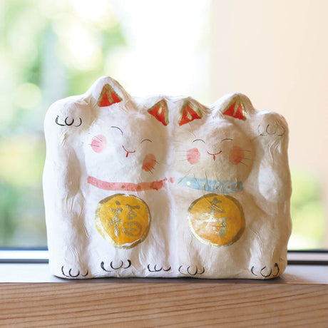 張り子 なかよし招き猫
