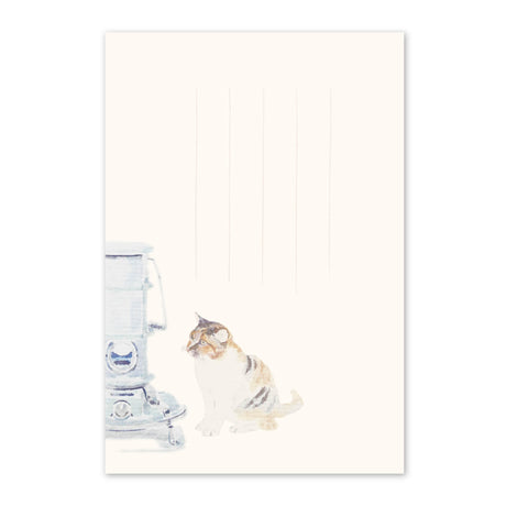 季節の絵はがき　冬　猫とストーブ