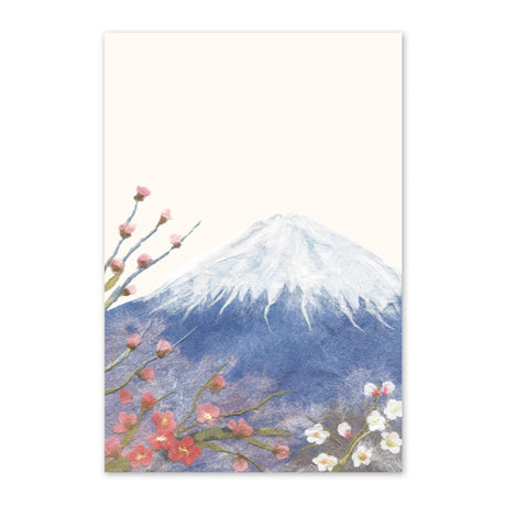 季節の絵はがき　冬　梅と富士