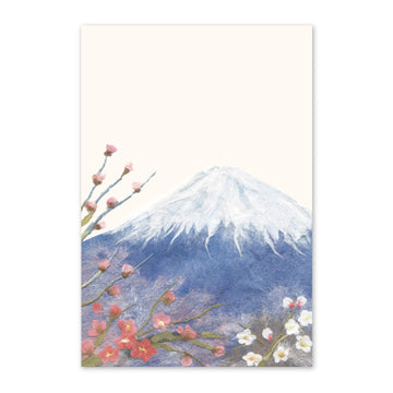 季節の絵はがき　冬　梅と富士