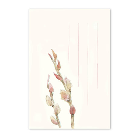 季節の絵はがき　冬　ねこやなぎ