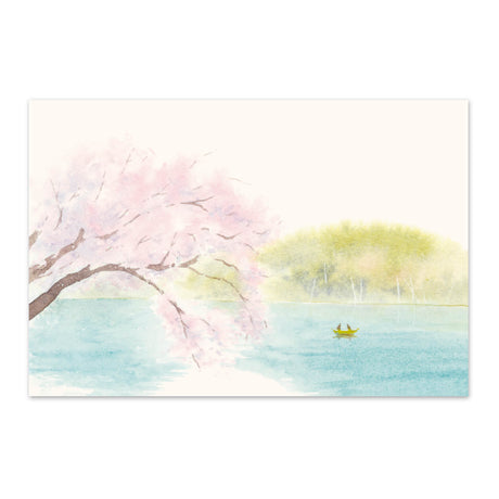 季節の絵はがき　春　四尾連湖の春