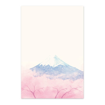 季節の絵はがき　春　富士山と桜　縦