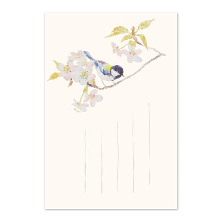 季節の絵はがき　春　四十雀と山桜