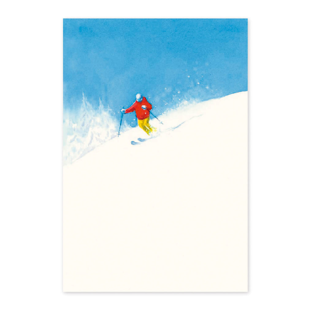 季節の絵はがき　冬　山スキー