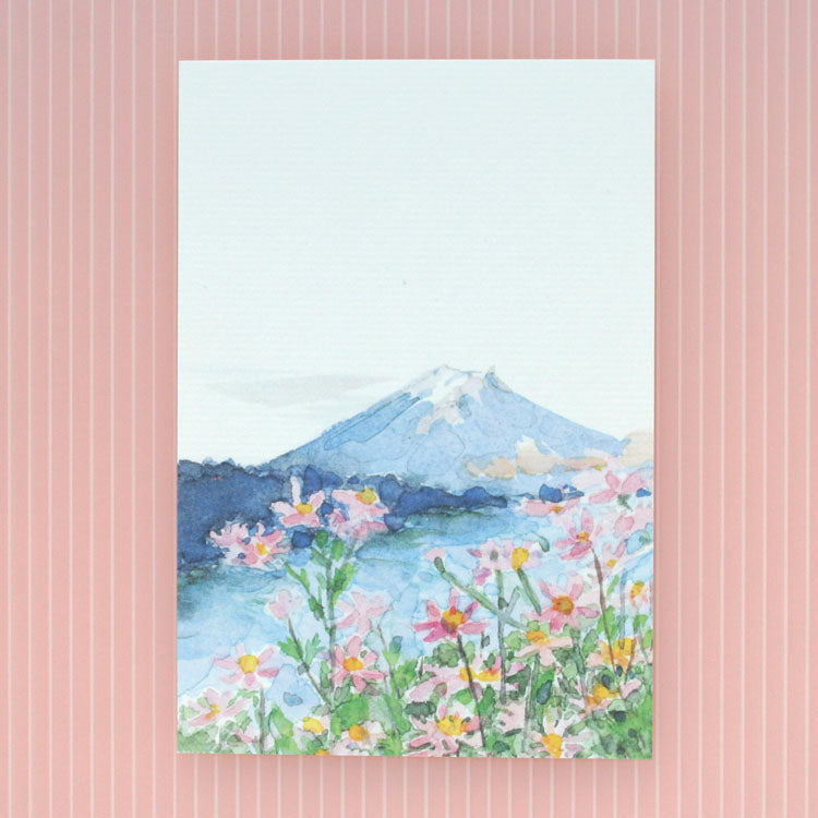 季節の絵はがき　秋　富士とコスモス