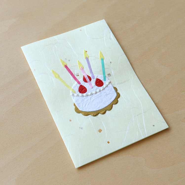 和紙クラフトカード　小　バースディケーキ