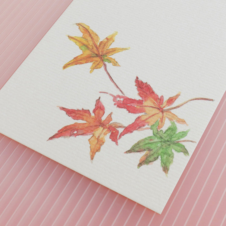 季節の絵はがき　秋　散り紅葉