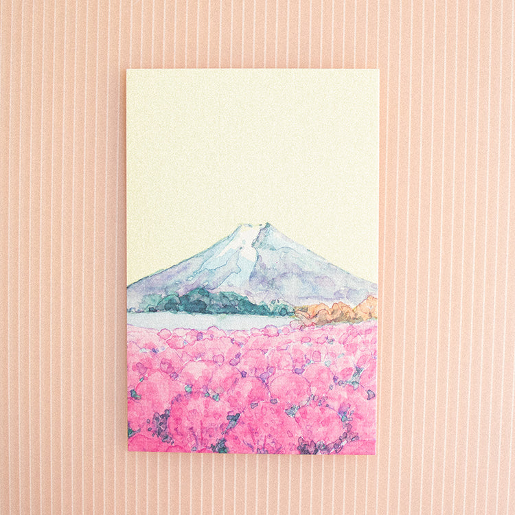 季節の絵はがき　秋　富士とコキア　縦